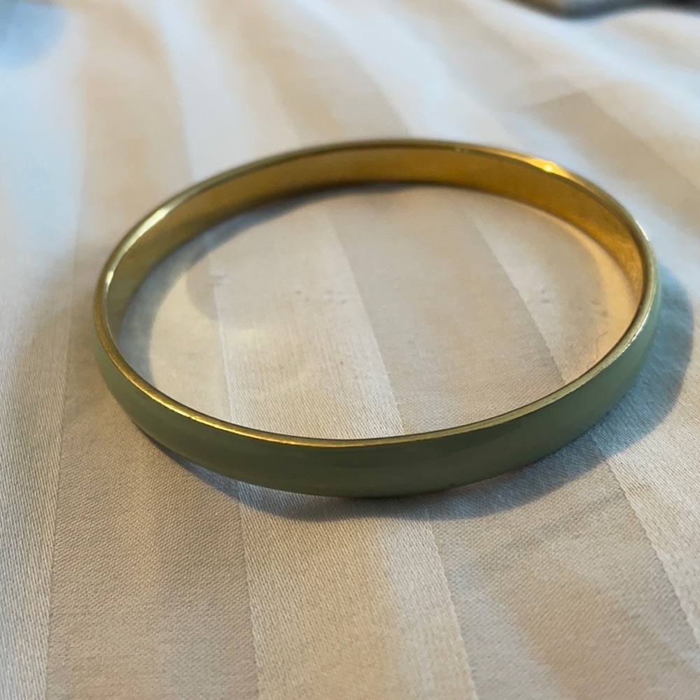 JCrew mint green and gold bangle